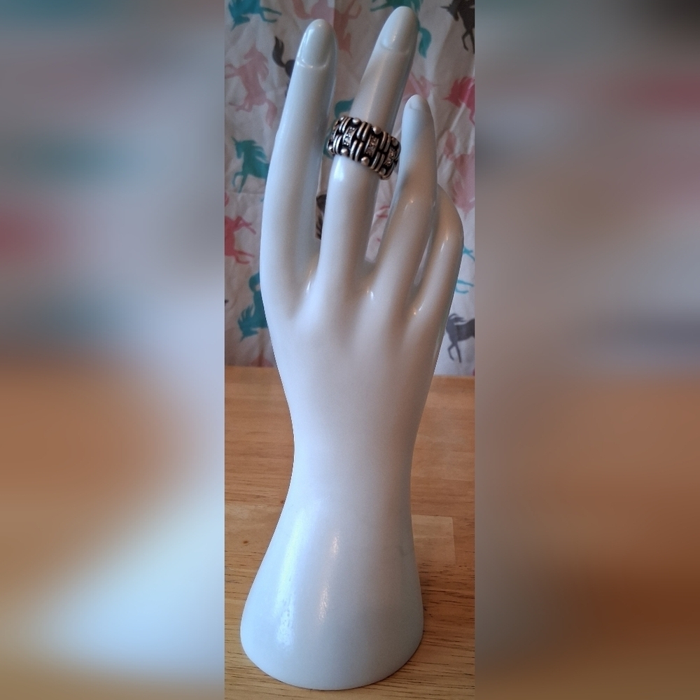 Vintage Retired Lia Sophia 925 Sterling & Bling Casual Costume Ring Jewelry